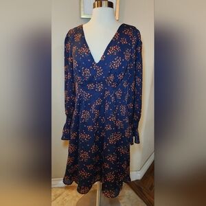 Elegant Navy Floral Dress